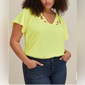 Torrid Georgette Cage Front Blouse Size 2 NWOT